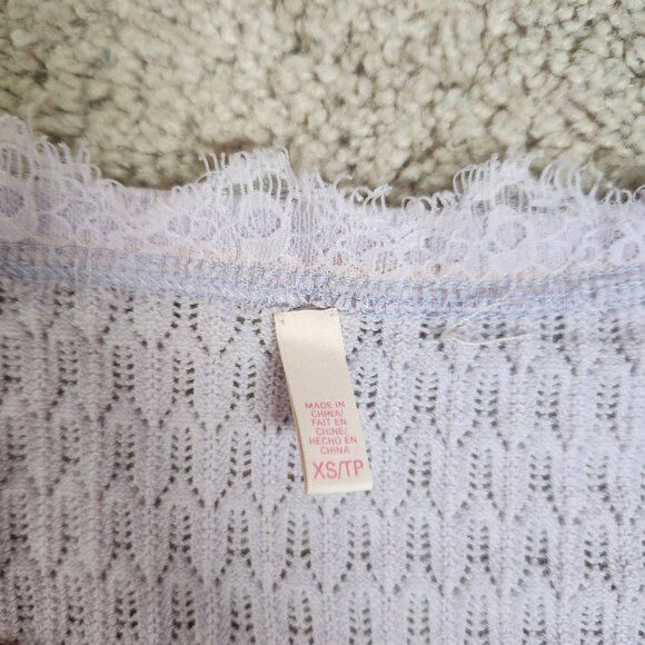 Victoria's Secret Lavender Crew-Neck Hollow Sweater XS - Picture 3 of 4
